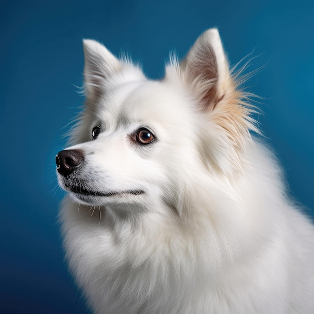 FOTO Un cane bianco con naso nero e naso nero