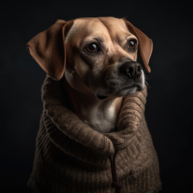 FOTO Un cane che indossa un maglione