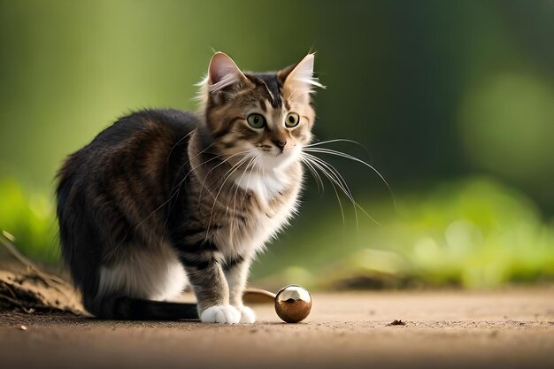 foto un gatto e un topo si guardano l'un l'altro