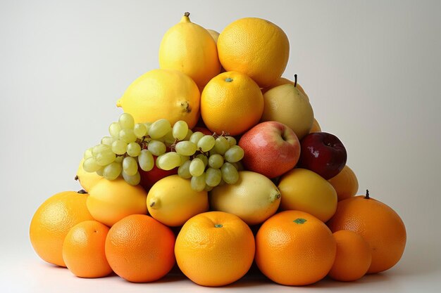 Foto un gruppo di diversi frutti composizione