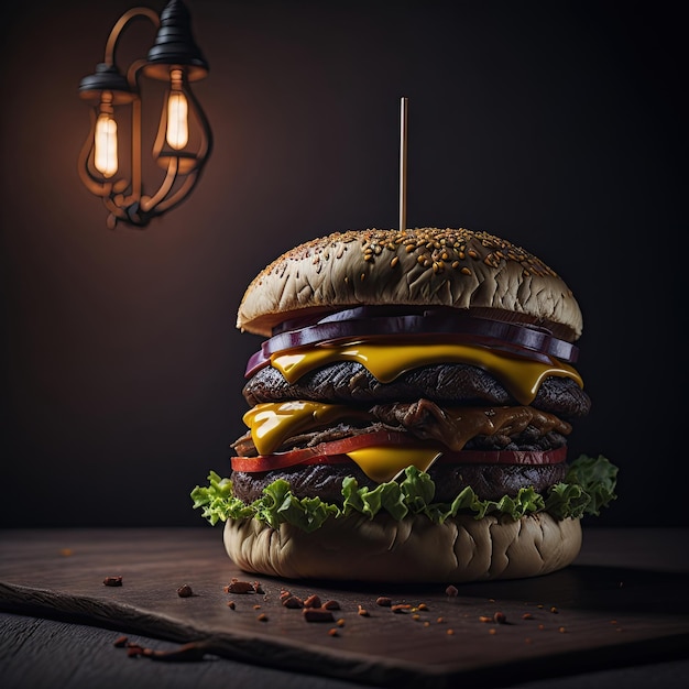 Foto un incredibile delizioso cheeseburger