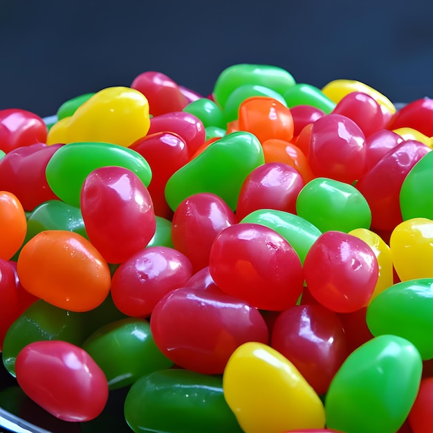 Foto Un mucchio di gelatine colorate su sfondo nero 5