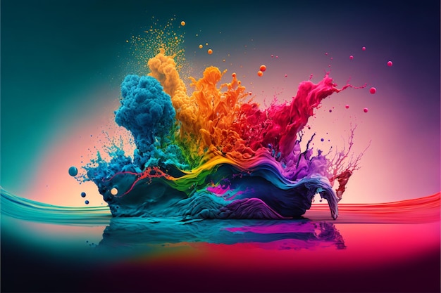 Foto un sogno splash paesaggio rgb colori vividi iper