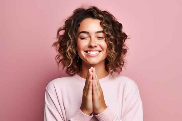 Foto una donna sorridente isolata