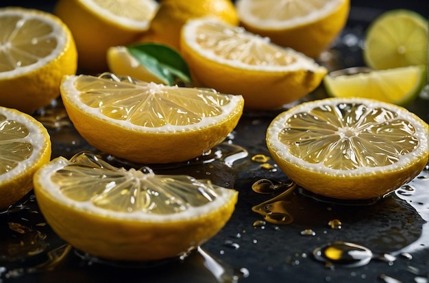 foto vibrante di succo di limone su paella