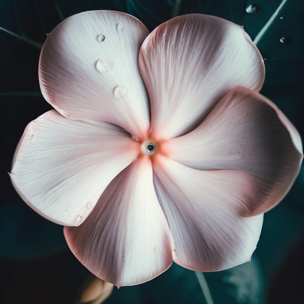 Foto vista dall'alto del fiore rosa con gocce