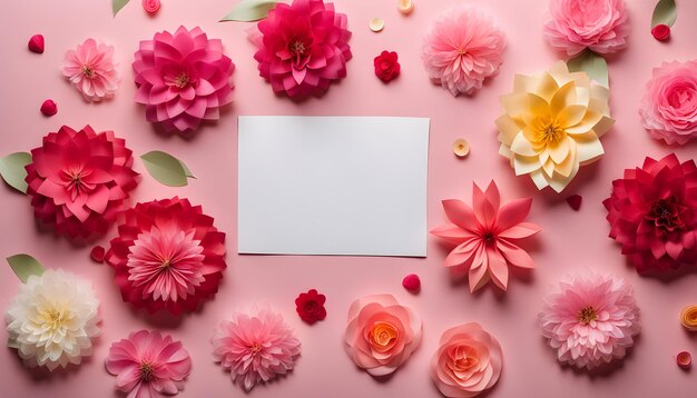 foto vista dall'alto del mese e dei fiori per la festa della donna