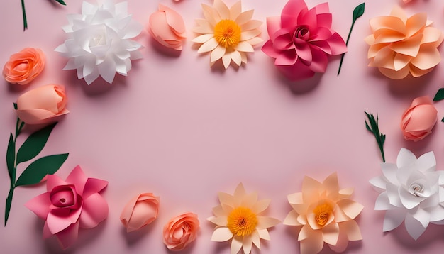 foto vista dall'alto del mese e dei fiori per la festa della donna