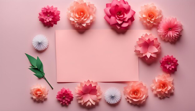 foto vista dall'alto del mese e dei fiori per la festa della donna