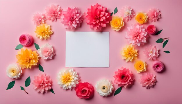 foto vista dall'alto del mese e dei fiori per la festa della donna