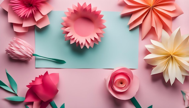 foto vista dall'alto del mese e dei fiori per la festa della donna