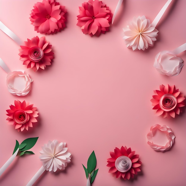 foto vista superiore del mese e fiori per la giornata della donna