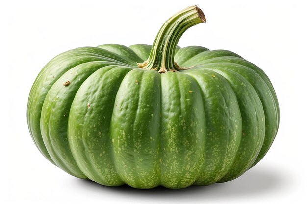 Foto zucca verde isolata su percorsi di taglio di sfondo bianco