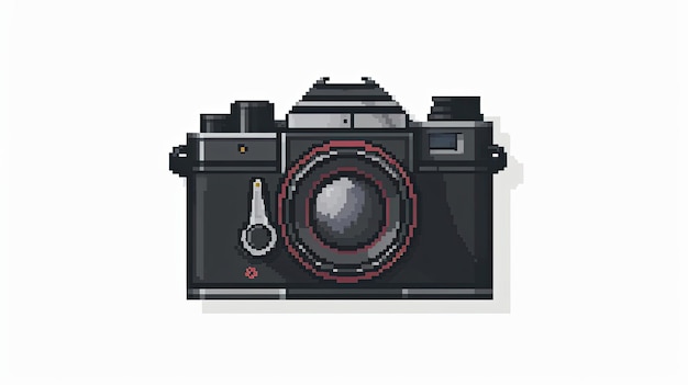 Fotocamera pixel Pixel art button flash shot lente film lente zenith frame modello photo shoot generato da AI