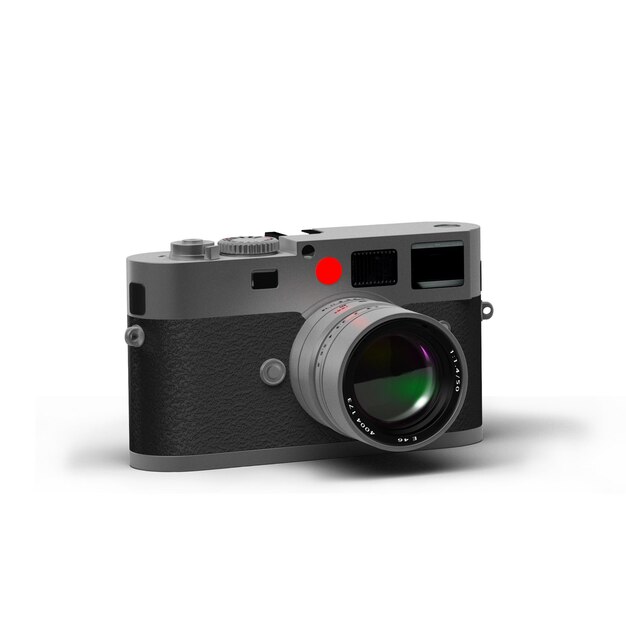 Fotocamera SLR isolata su sfondo bianco adatto per il tuo concetto di dispositivo