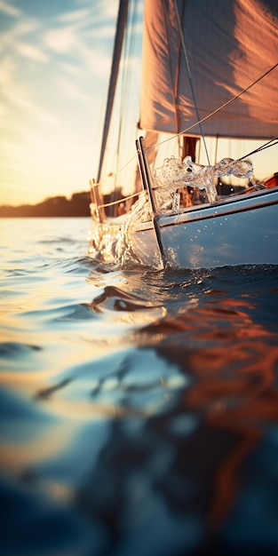 fotografare e dipingere la barca a vela in acqua