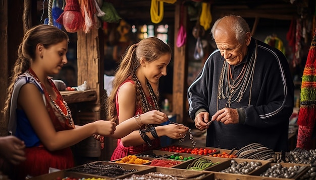 Fotografare il processo di acquisto e scelta di Martisor da un mercato locale