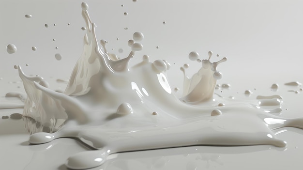 Fotografia ad alta velocità cattura lo spruzzo dinamico di latte Elegante momento puro ed energetico congelato Perfetto per il design vibrante ha bisogno di AI
