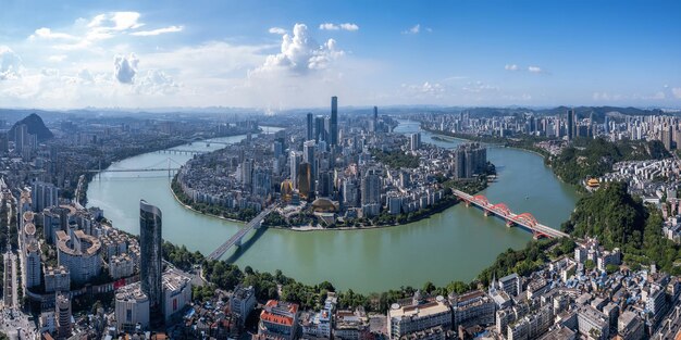 Fotografia aerea Cina Liuzhou skyline di architettura della città