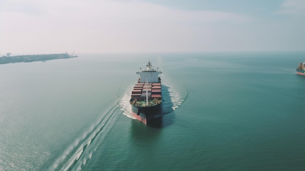 Fotografia aerea dall'alto del carico marittimo