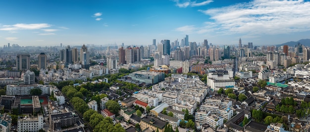 Fotografia aerea del moderno paesaggio architettonico urbano di Nanchino, Cina