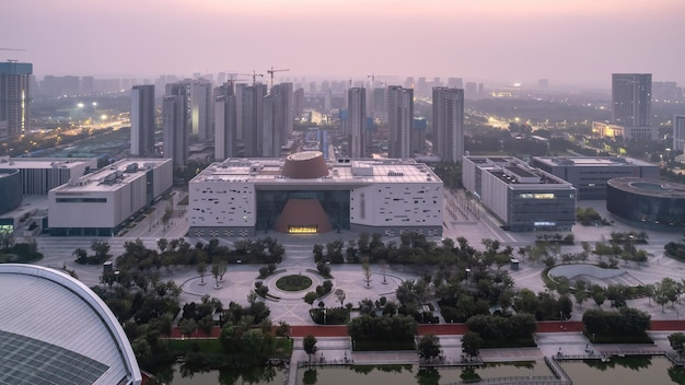Fotografia aerea del paesaggio architettonico urbano moderno a Zi
