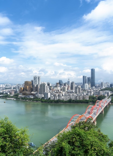 Fotografia aerea dell'aspetto della città di Liuzhou in Cina