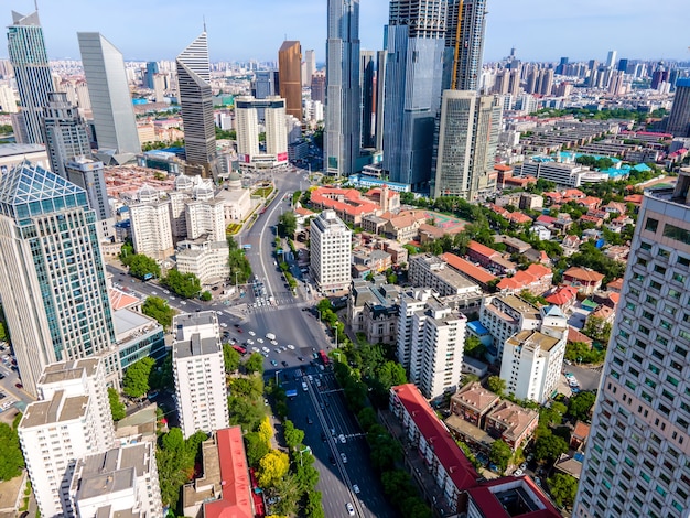 Fotografia aerea dell'orizzonte del paesaggio di architettura della città di Tianjin