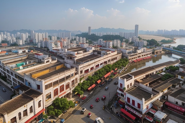 Fotografia aerea della città vecchia della città di Shantou provincia di Guangdong Cina