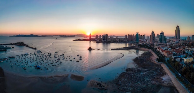 Fotografia aerea della costa di Qingdao