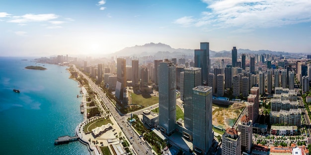 Fotografia aerea della costa occidentale di Qingdao