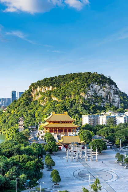 Fotografia aerea dello scenario della città del tempio confuciano di Liuzhou in Cina