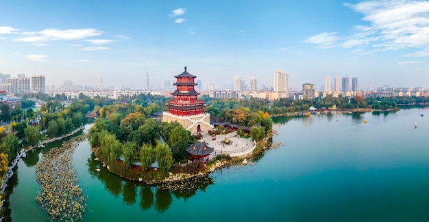 Fotografia aerea dello scenario della città di Jining