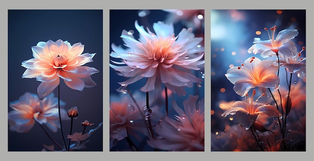 fotografia ambientale a colori di correlati a un fiore di pianta Carta da parati floreale astratta