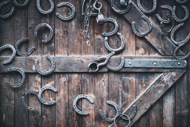 Fotografia completa della vecchia porta di metallo