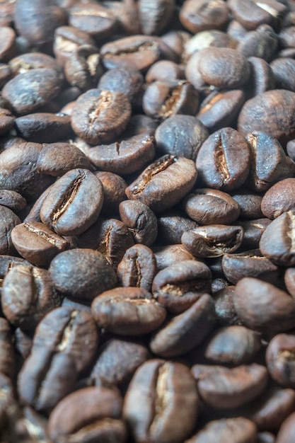 Fotografia completa di chicchi di caffè arrostiti