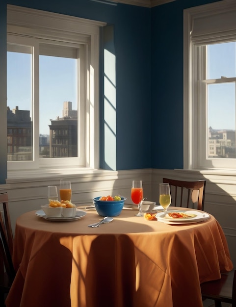 Fotografia d'interno della sala da pranzo