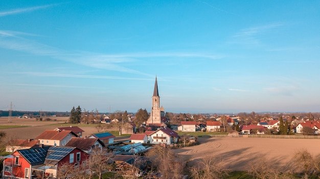 Fotografia de un templo Gotico en un pueblo de Bavaria en Alemania