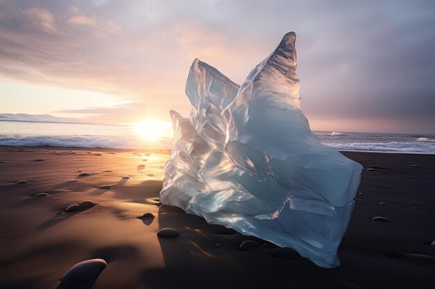 Fotografia dell'acqua ghiacciata luccicante dei ghiacciai