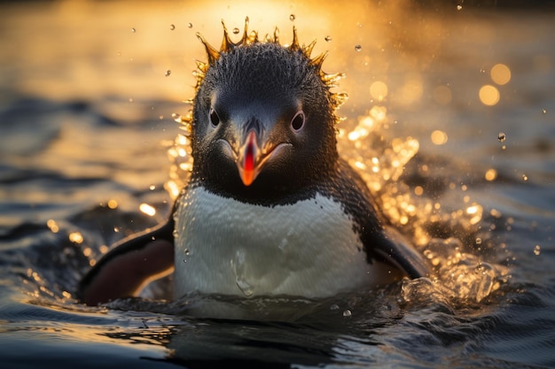 Fotografia dell'IA generativa della luce naturale del pinguino