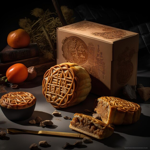 fotografia della confezione del mooncake di metà autunno