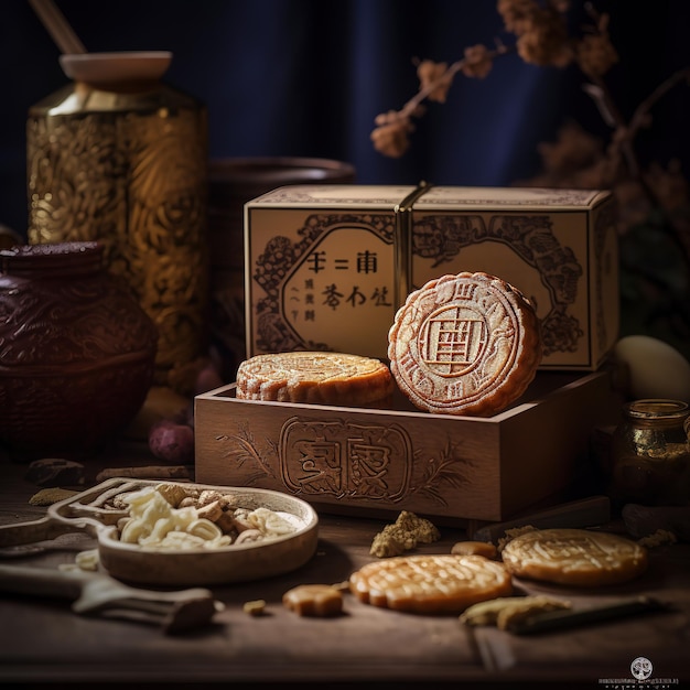 fotografia della confezione del mooncake di metà autunno