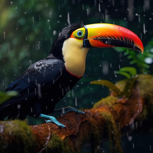 Fotografia della fauna selvatica Tucan AI generativa