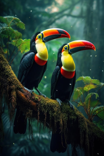 Fotografia della fauna selvatica Tucan AI generativa