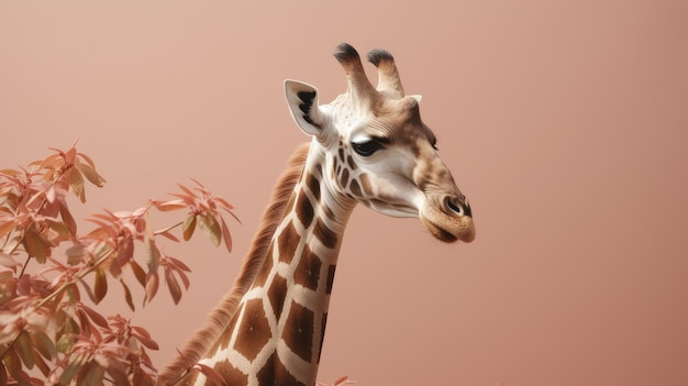 Fotografia della giraffa nel minimalismo giapponese Risoluzione 8k