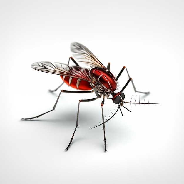 fotografia della zanzara della dengue rossa