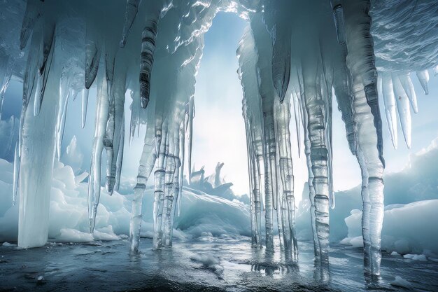 Fotografia di acqua ghiacciata della sinfonia dei ghiaccioli