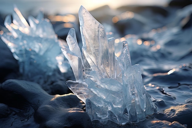 Fotografia di acqua ghiacciata e ghiacciata incontaminata