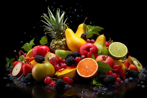 Fotografia di cibo con miscugli di frutta amazzonica