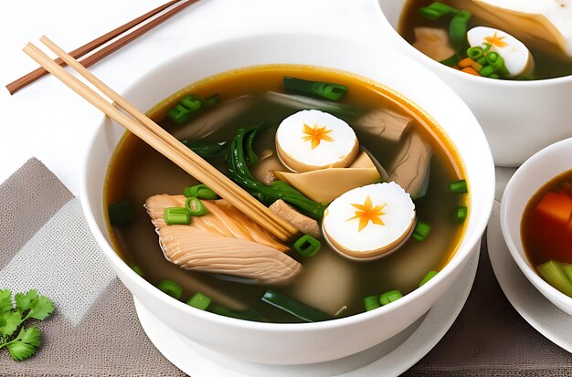 Fotografia di cibo della cucina giapponese della zuppa di miso